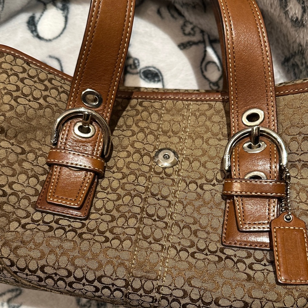Coach Brown Signature Satchel - Picture 5 of 8